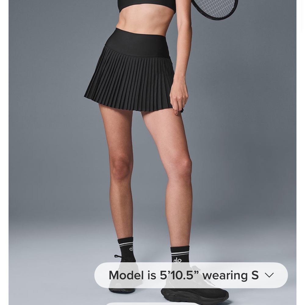 ALO Yoga Black Mini Pleated Skirt